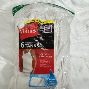 Hanes 2XL Pack of 6 Tagless Tanks